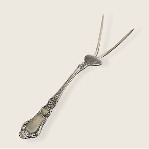Baronial Old Sterling Silver Potato Fork 1898 Victorian